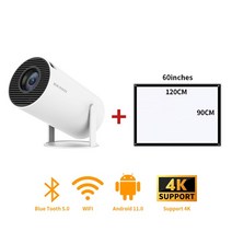초단초점빔프로젝터 가정용빔프로젝터 TFlag HY300 프로젝터 4K 스마트 안드로이드 11 와이파이 미니 블루투스 휴대용 200Ansi 홈 시어터 삼성 호환 애플 폰 영화 108, [03] Add Screen, [02] 미국 플매트 카펫 러그