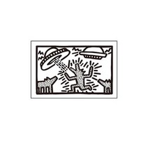 Keith Haring 키스 해링 그림 작품 / 호텔 거실 인테리어 집꾸미기 그림액자 33, 우드