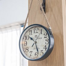 카페 가게 인체리어 빈티지 끈달린 벽시계 안방 이사선물 벽인테리어 침실, 화이트