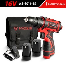 보루방 탁상드릴 드릴링머신 WOSAI-무선 드릴 전기 스크루 미니 드라이버 12V 16V 20V 3/8 인치 무선 전원 DC 리튬 이온 배터리, 16V WS-3016-B2, EU, 04 16V WS-3016-B2_01 EU