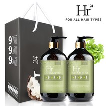 [Hr24] 자연유래 단백질 대용량 약산성 무실리콘 두피 샴푸 1000ml x 2개 실속 명절 선물세트