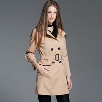 여성 봄 트렌치코트 빅사이즈 바바리코트 그린 S-4XL
