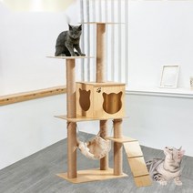 캣타워 고양이 스크래쳐 기계 내마모 고양이 상호작용 고양이 용품 고양이 나무집 미니캣타워 캣 DIY 뚱냥이, 우드