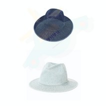J.ROM 데님 청 명품페도라 명품중절모 데님모자 청벙거지모자 청모자