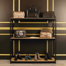 엠보싱앵글 일체형 무볼트랙 다용도선반 가로 600mm, 블랙