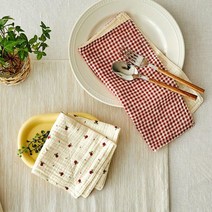 모던하우스 천호점 리빙 L 도톰한 4중지 살림 거즈행주 2P_레드_NK3822003, 레드