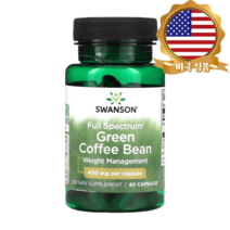 스완슨 풀스펙트럼 그린 커피빈 400mg 60캡슐, 그린커피빈400mg 60캡슐, 1개, 60개