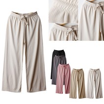 애니진 여성 봄가을 골지 와이드 스판 밴딩팬츠 1141