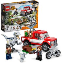 레고 LEGO Jurassic World Blue 및 Beta Velociraptor Capture 76946 - 기능 트럭 Indoraptor 공룡 장난감 2개 액션 미니피겨
