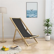 원목 접이식 야외 의자 썬베드 수영장 해변 썬비치 베란다 정원의자 테라스 리조트 카페 선베드 비치 발코니, 블랙