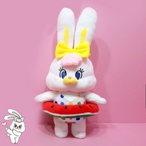 리코인형 토끼 캐릭터 봉제 애착 바니 동물 이모티콘 인형, 리코 수영복 40cm-무지개+수박튜브