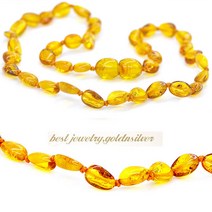 허니 빈 호박목걸이 발트해 호박 목걸이 천연호박 빈스타일 남아 여아 유아동 쥬얼리 아동주얼리 아기선물 아이선물