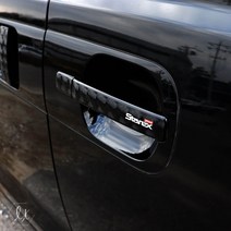 간지 그랜드 스타렉스 도어외캐치 손잡이 기스 흠집 오염 방지 커버 로고 랩핑 스티커, 블랙로고