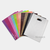 나이스팩 PE링 가공 무지봉투 손잡이 쇼핑백 27cm x 36cm 컬러10종 100장, 투명