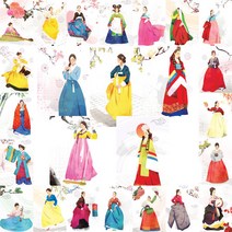 치매예방 A4사이즈 한복 퍼즐 게임 놀이, 2번, 40조각