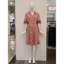 베스띠벨리 여름 프론트 단추 소매벌룬 벨티드 원피스 BE-O75840