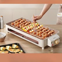 바베큐 꼬치 구이 기계 가정용 통닭 그릴 전기 자동양꼬치, 라지 2단 그릴 바베큐 망 구이판 바베큐 선물세트