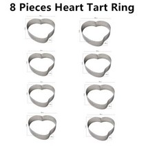 SHENHONG 생과자 타트 금형 디저트 팬 실리콘 케이크 곰팡이 굽기 무스 Tartlet 장식, [27] 8PCS Heart Tart Ring
