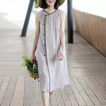 tagi 여성 빅사이즈 민소매 린넨원피스 롱 나시원피스