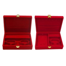 GHSHOP 보석을 위한 2x 다목적 빨간 결혼식 벨벳 보석 진열장