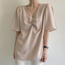 아이우먼 브이넥셔링블라우스 TGK205M208 빅사이즈