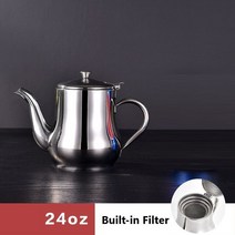 유수분리기 스텐판 수분분리기 여과기식용유 필터 냄비 용기 오일 24/32oz 스테인레스 스틸 저장 탱크, 01 24oz