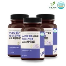 국산 수국잎 추출물 수국잎열수추출분말 가루 리세린지 하이드란제놀 수국잎차 사과초모식초 그린커피빈 효능, 3개, 120g