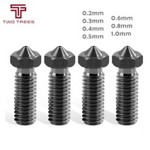 고온 3D 인쇄용 경화 강철 화산 노즐 PEI PEEK 또는 용 탄소 섬유 필라멘트 Volcano Sidewinder X1, 02 0.3mm