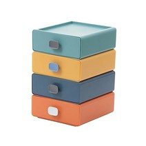 STOBOK 4pcs 박스 서랍 보관함 사무실 데스크톱 파일 서랍장 수납함 미니 테이블 화장품 보관함 종이 정리함 테이블 서랍 탁상 수납 케이스 양말
