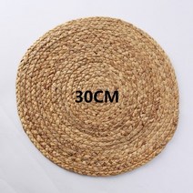 멍석 포인트 러그 침실 카페트매트 내열 위브 플레이스매트 식탁용 수제 라운드 짠 플레이스매트 워터 히아신스 짚 땋은 플레이스매트