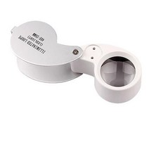 루페 휴대용 LED 돋보기 독서 미니 확대경 40X-25MM 루빼, 2개