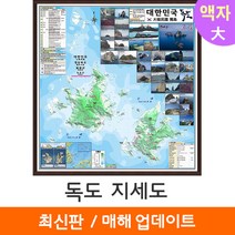 [지도코리아] 독도지세도 150*156cm 액자 대형 - 독도 지도 전도 지형도 여행 행정 최신판