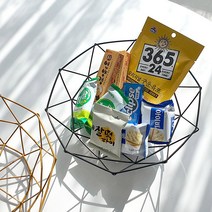 더이쁨 철제 바구니 다용도 바스켓 다각형 간식 보관함 사탕 스낵, 다각형 철제 바구니_블랙EP-0739