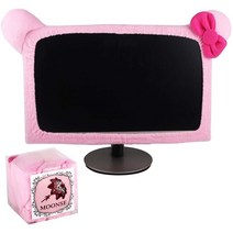 Monfurise TV 컴퓨터 LCD 모니터 테두리 꾸미기 보호 커버 핑크 고양이 귀