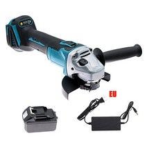 wenxing 800w 18v 125mm 무선 임팩트 앵글 그라인더 makita 배터리 용 가변 속도 diy 전동 공구 절단기 폴리 셔, 파란색 1 배터리 EU