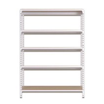 스피드랙 무볼트 조립식 앵글 철제 선반 5단 1500 x 900 x 1650, 화이트, 12mm 강화 MDF 보드
