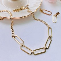 [써지컬스틸] 볼드 클립 체인 목걸이 (귀걸이 추가 가능 3color)