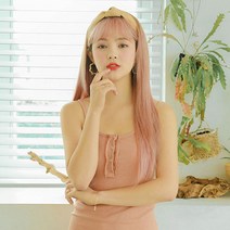 가발매니아 조이 68cm 더 썸 위그 통가발 (하이소프트사), 애쉬로즈핑크(뿌염)