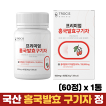 홍국발효 구기자 분말 정 국산구기자 홍국쌀 김치 유산균 양배추 추출분말 아연 비타민B, 1통, 60정