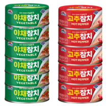 사조 / 안심따개 야채참치 100g x 6개 + 고추참치 100g x 5개 세트, 야채참치6개 + 고추참치5개