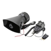 선박 12V 자동차에 적합한 마이크 PA 시스템이있는 자동차 사이렌 스피커 100W 7 톤, 170×160×85mm, 검은 색, 금속 ABS