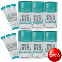 [오늘발송]상아 쏙빠지는 프로바이오틱스 유산균 6박스 6개월분 180개 LGG 비만균억제 프롤린 유산균 스틱분말 상아제약 쏙빠지는 유산균 6개입