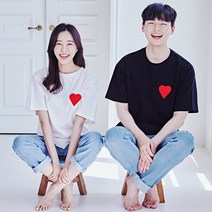 몽피마피 B하트 반팔 남녀공용 22B01A/ 패밀리룩 가족사진의상