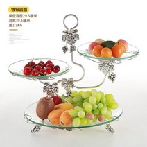 디저트접시추천 이케아우드볼 샐러드보울 이케아샐러드볼 이케아유리볼 시리얼볼 유리 과일 접시 3단 유럽식 바 파티 현대 크리 에이 티브 홈 거실 장식 티 테이블 스낵 케이크, 은빛 B
