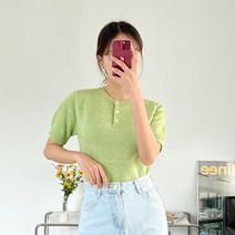 토마토팩토리 여성용 비바 헨리넥 반팔 니트(8color)