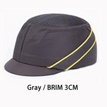 가벼운안전모 여름안전모 deltaplus 범프 캡 경량 야구 헬멧 여름 노동 보호 작업 보호 안전 모자 통기성 충돌 방지 캡, 회색 3cm 테두리, 1개