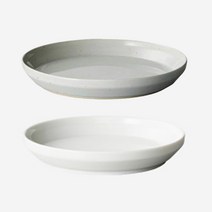 킨토 림 플레이트 - 160mm 도자기 접시 2색상, 그레이