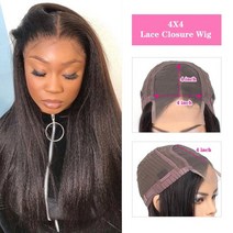 [레브] 인모 연습용 가발 kinky straight wig 13x1 lace front human hair wigs beaudiva lace frontal wig full, 20인치, 4x4 클로저 가발