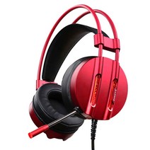 볼륨이 있는 V3 스테레오 게임용 헤드셋 컴퓨터 헤드폰 3.5mm 유선 오버이어, Red