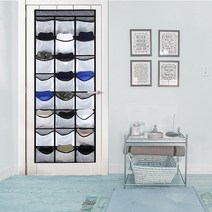 24칸 다기능 문 위의 메쉬 포켓 수납 정리함 양말정 리함 속옷 정리함 모자 정리대 신발 수납장, Grey